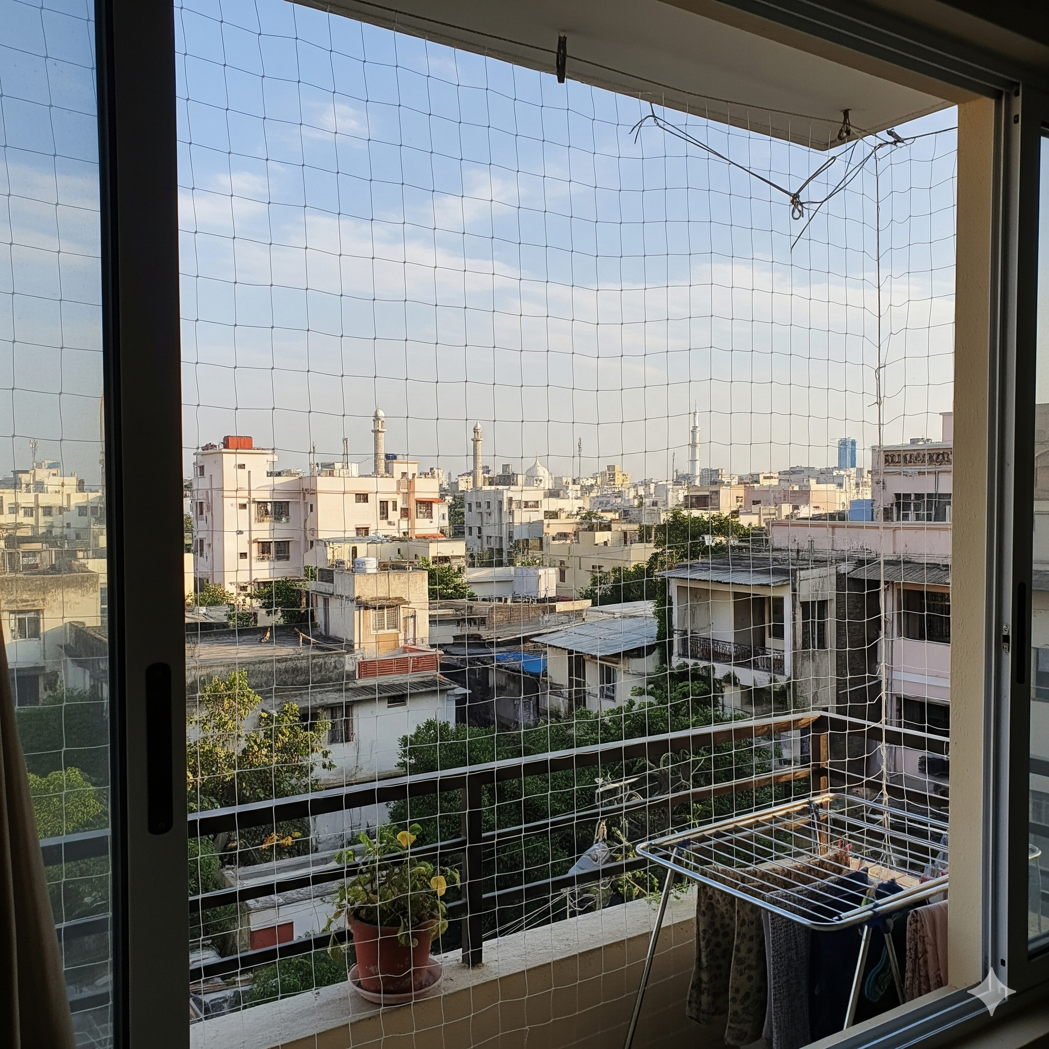 Installed safety net on balcony in Hyderabad by KNR